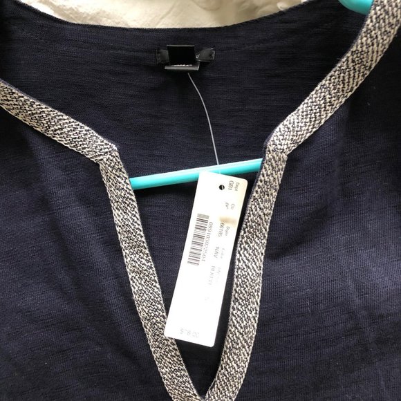 Adorable J CREW Navy dress or coverup, piping, size small, NWT! - Picture 4 of 5